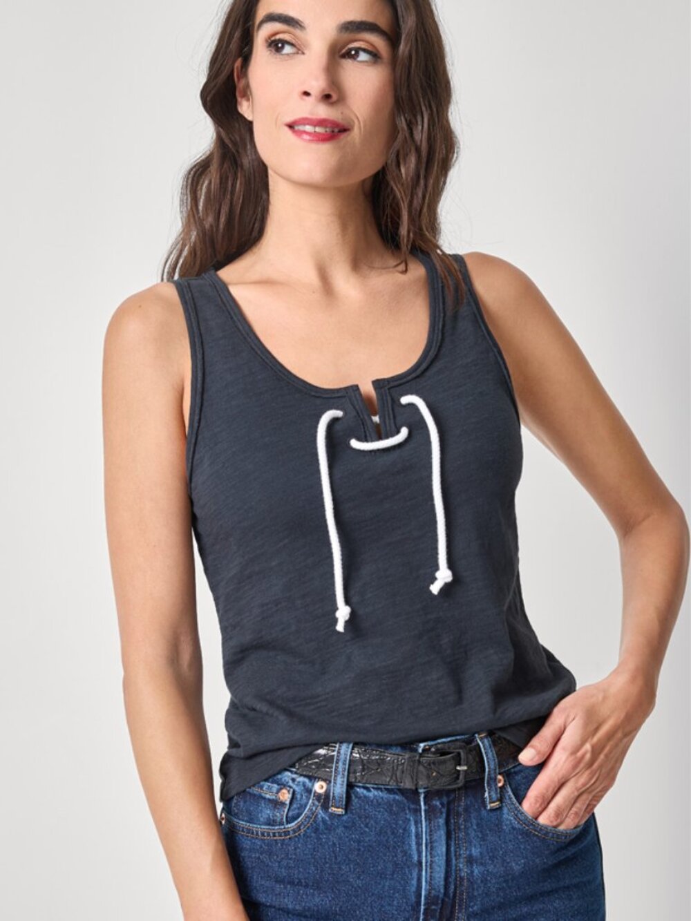 Lilla P Black Lace Up Tank